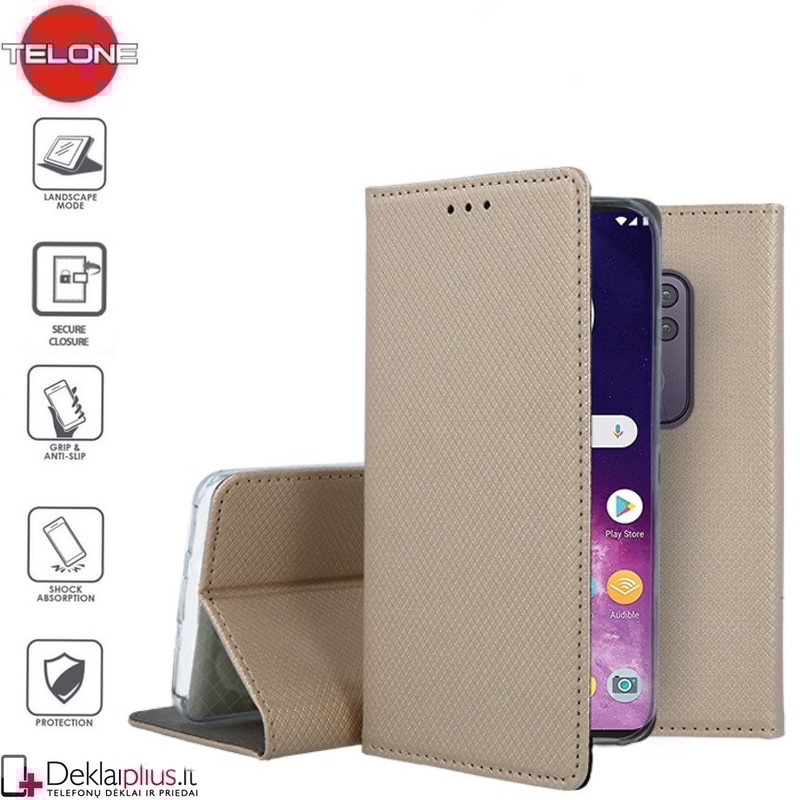 Telone smart magnet atverčiamas dėklas - auksinės spalvos (Motorola Moto Zoom) Telone smart magnet atverčiamas dėklas - auksinės spalvos (Motorola Moto Zoom)